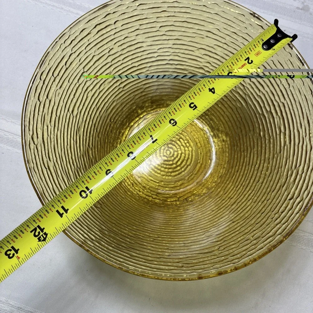 Vintage Anchor Hocking Glass Bowl Gold Amber Soreno Serving Bowl